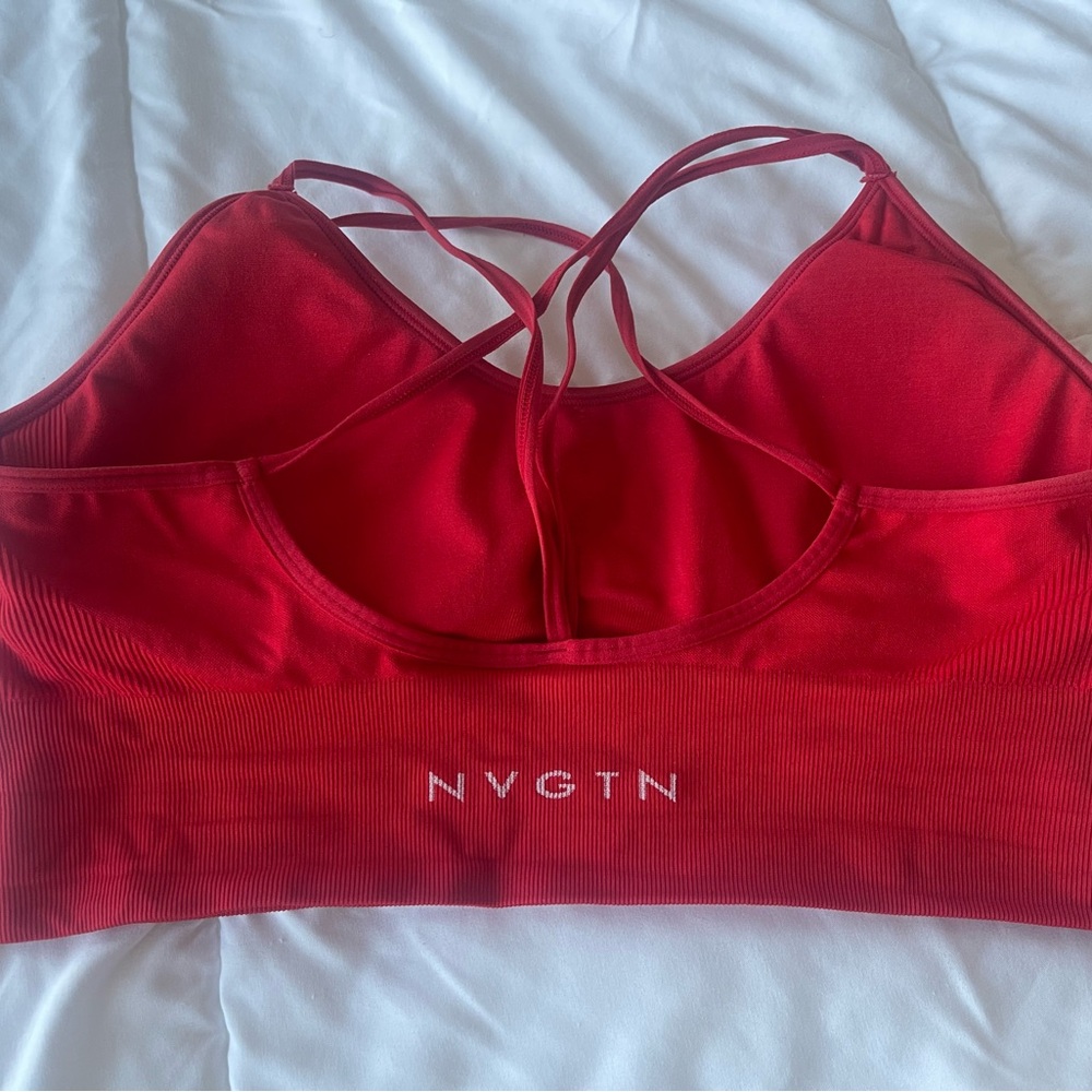 Nvgtn scarlet flourish red sports bra